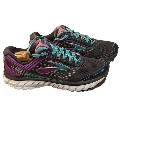 Brooks Ghost Shoes‎ Men\'s Size 10 Running Black & Teal  Model 120225B092